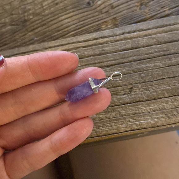 Amethyst and Sterling Silver Charm Pendant - Picture 3 of 4